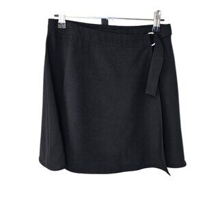 Streetwear Society Womens Wrap Skirt, Mini, Black, Belted, Size Small
